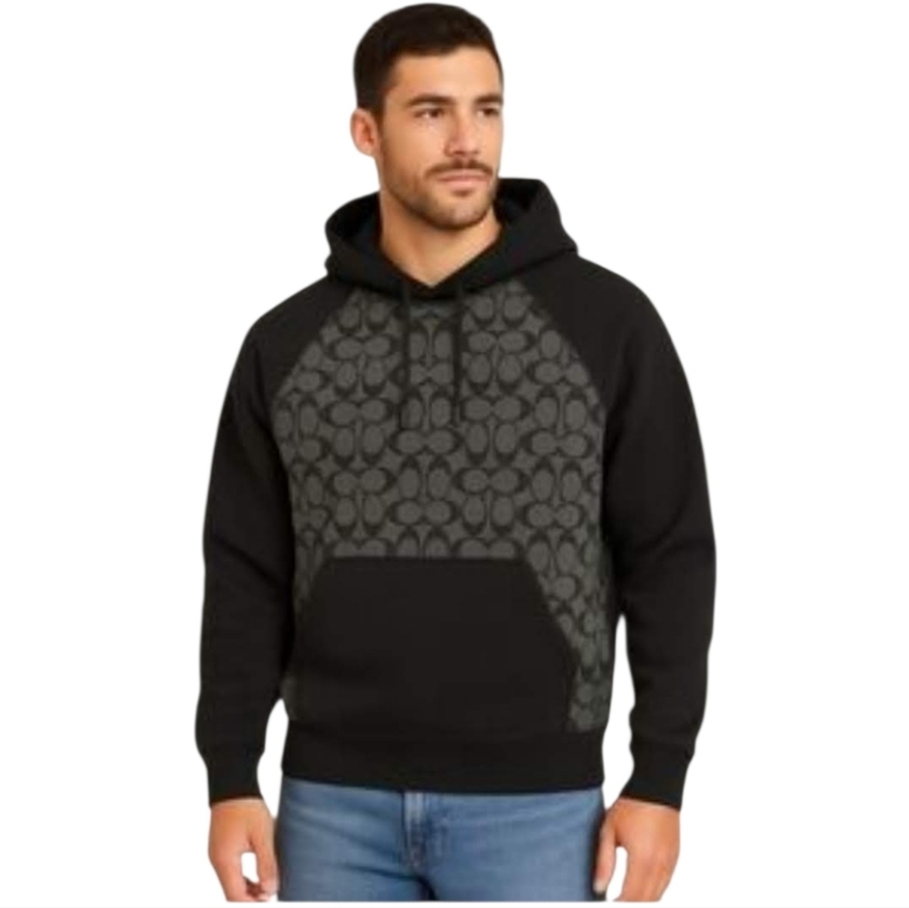 NWT Coach Black Signature Logo Cotton Hoodie Sz S - Picture 13 of 13